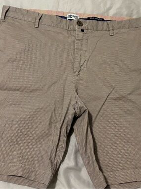 Vintage Esprit Men's 36 Beige Flat-Front Patterned Dress Casual 9”Shorts